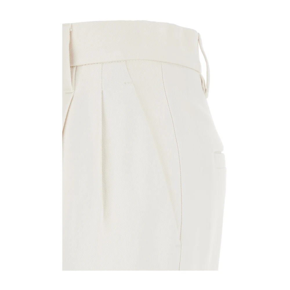 BRUNELLO CUCINELLI Witte hoge taille broek met Monile-detail White Dames