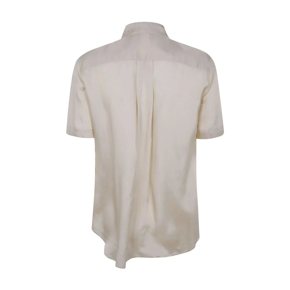 Aspesi Blouse met asymmetrische zoom en ruches aan de voorkant Blue Dames