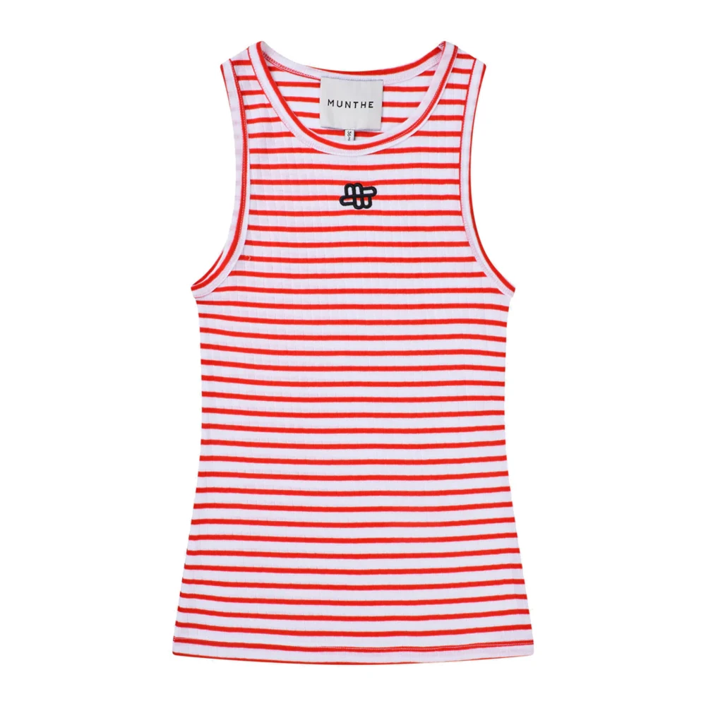 Munthe Rode Tanktop met Embleem Borduurwerk Red Dames