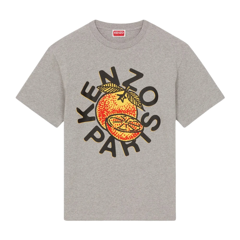 Kenzo Klassieke Oranje Grafische T-shirt Gray Heren