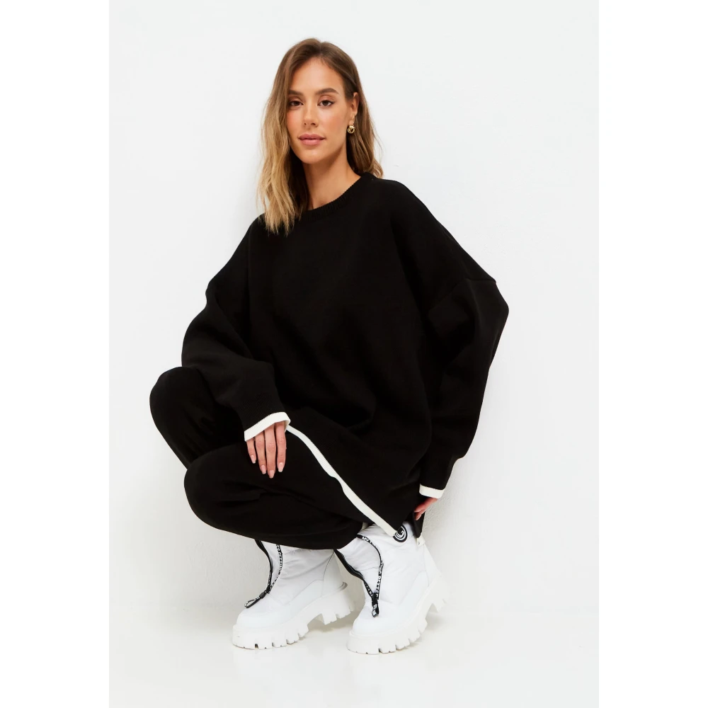 Cesare Gaspari Oversized Jogger set Zwart Black Dames