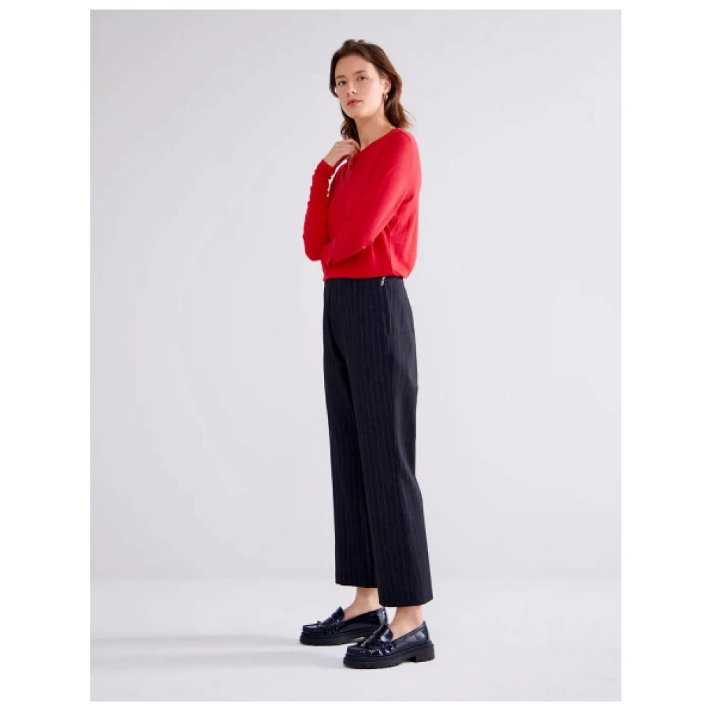 Summum Woman Gestreepte tennisstijl 7 8 broek Black Dames