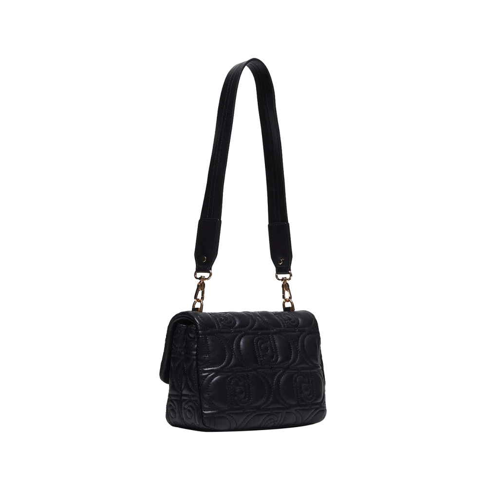 Liu Jo Zwarte Schoudertas met Gouden Details Black Dames