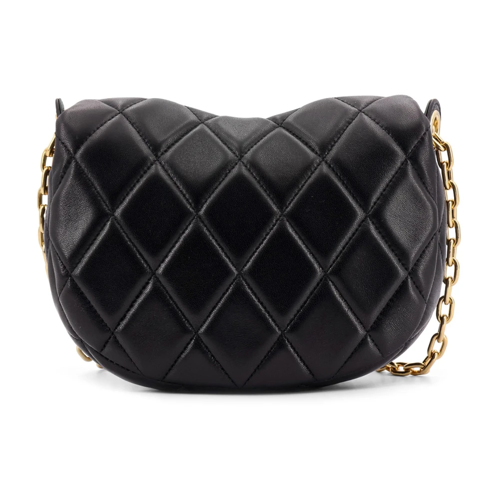 Burberry Gewatteerde leren schoudertas met klepsluiting Black Dames