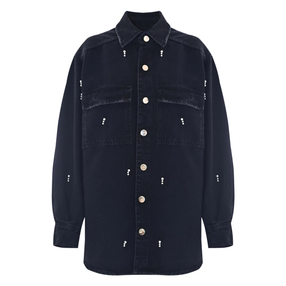 Kocca Geborduurde Denim Overhemd Black Dames