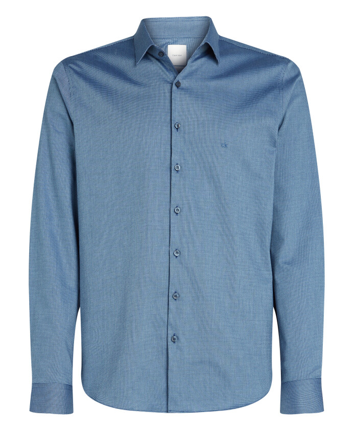 chemise-bleue-no-iron-texture