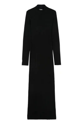 Svart Turtleneck Maxi Klänning