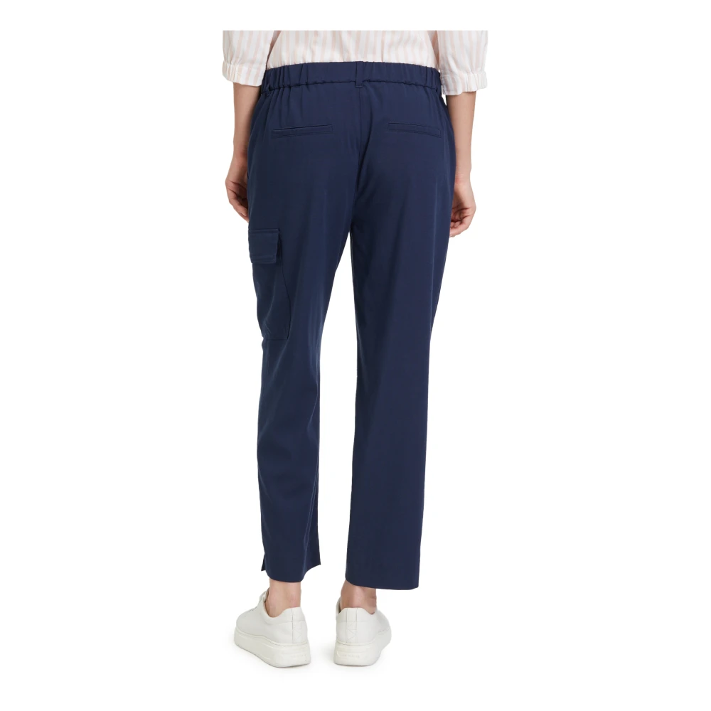 Betty & Co Casual High Waist Broek met Zakken Blue Dames