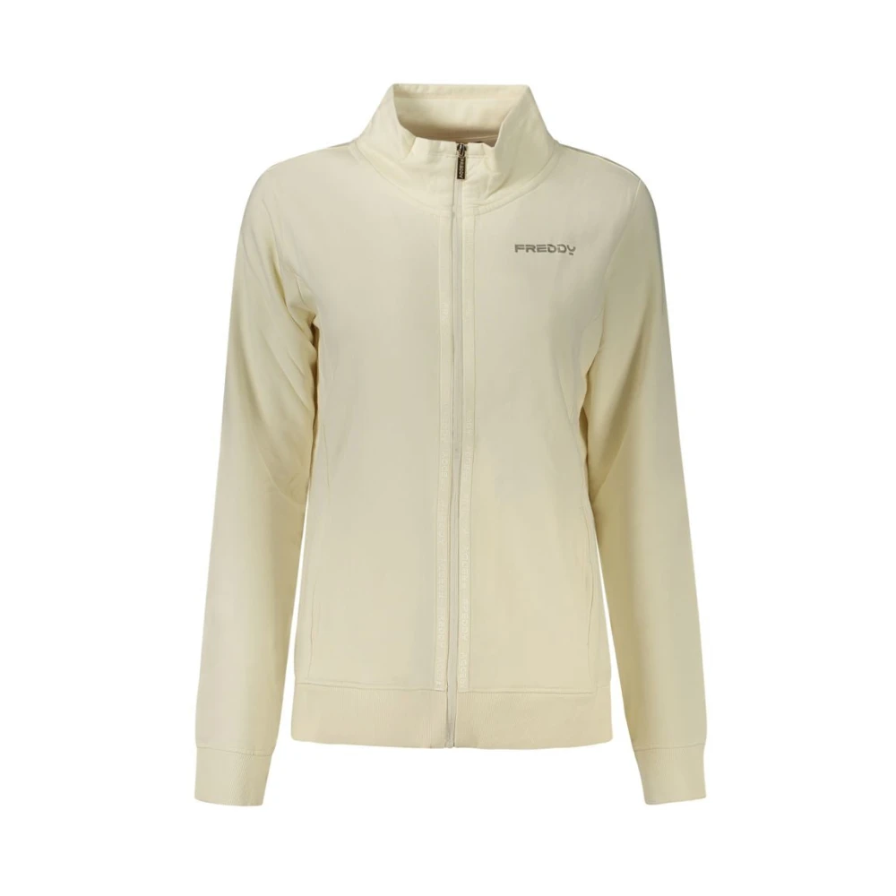 Freddy Women's White Zip-Throughs, S, Zip-Through Sweatshirt