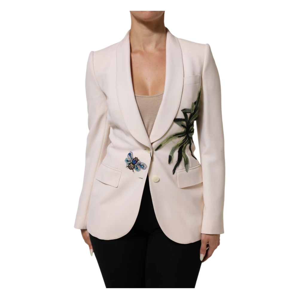 Dolce & Gabbana Women's Beige Blazers, Xs, Single Breasted Coat