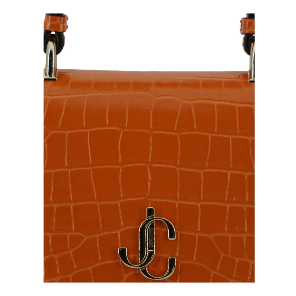 Jimmy Choo Gestempeld leren bovenhandvat schoudertas Orange Dames