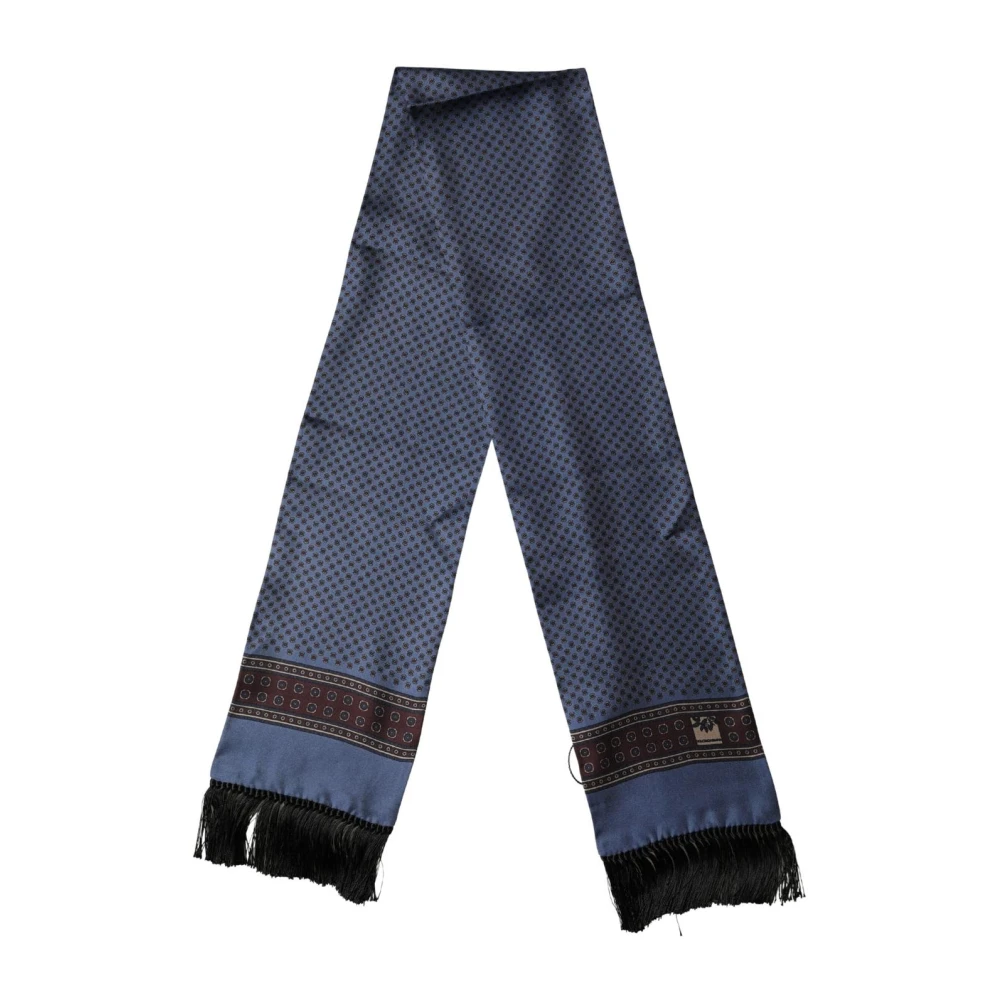 Dolce & Gabbana Black White Patterned Pocket Square Scarf - Image 2