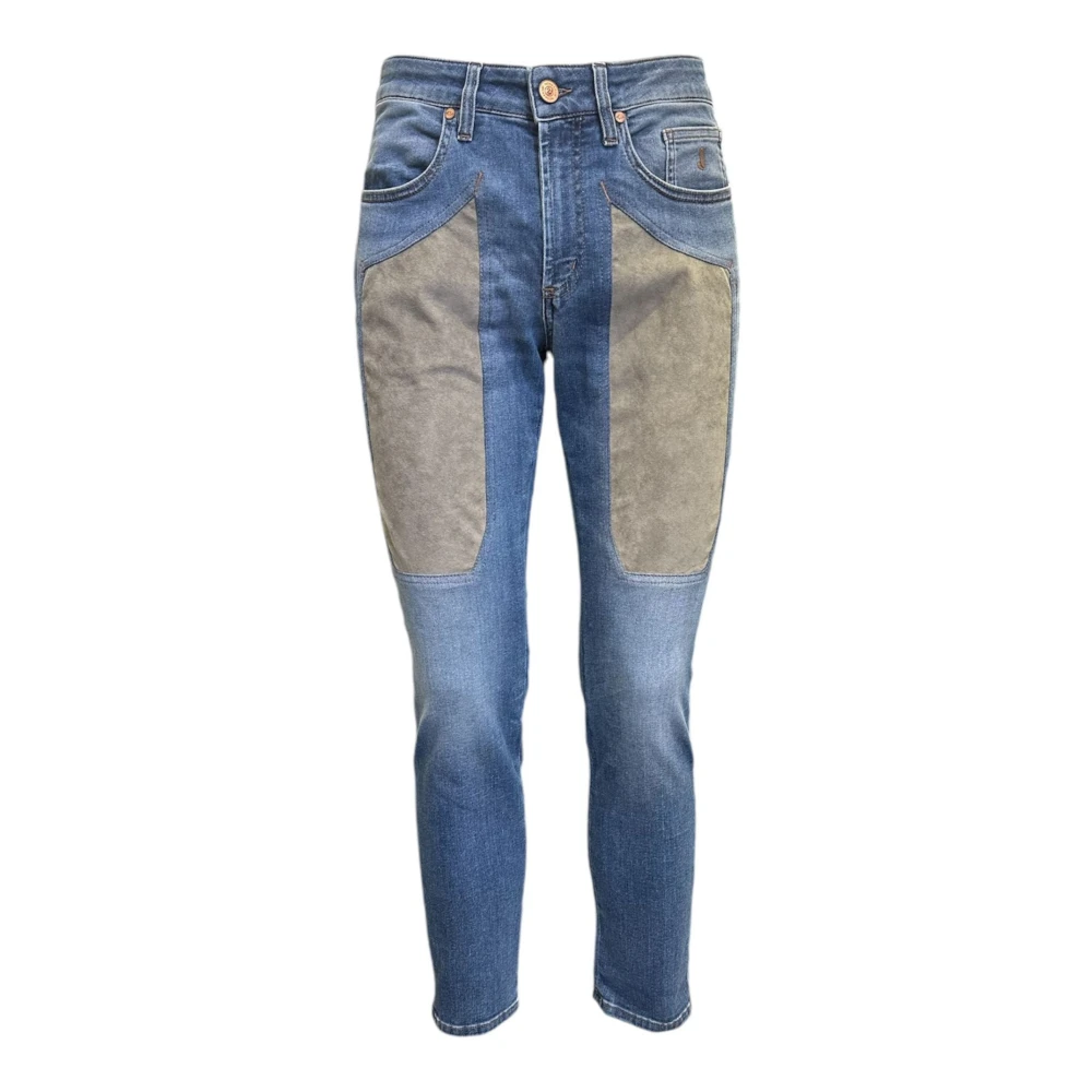 Jeckerson Skinny Alcantara Jeans met Topstitching Blue Heren
