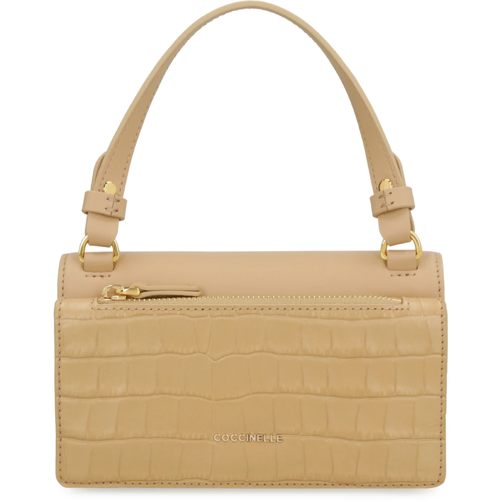 Coccinelle Krokodillenprint Leren Handtas Beige Dames