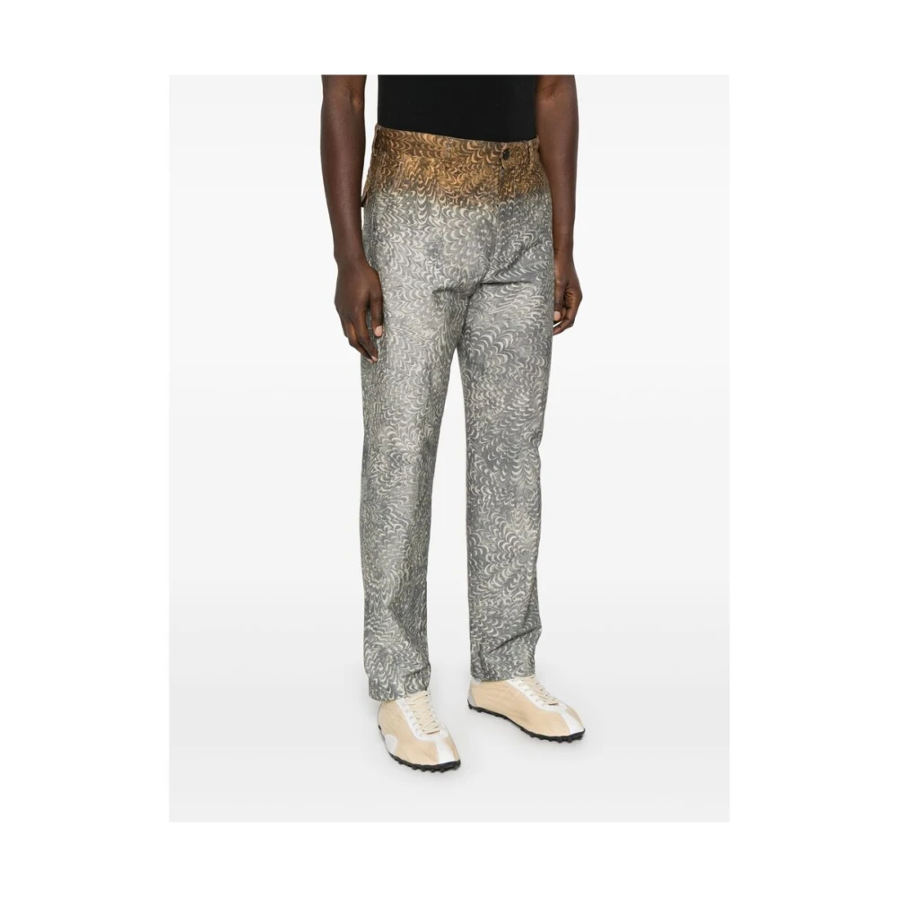 Dries Van Noten Grijze Chino Broek met Zakken Gray Heren