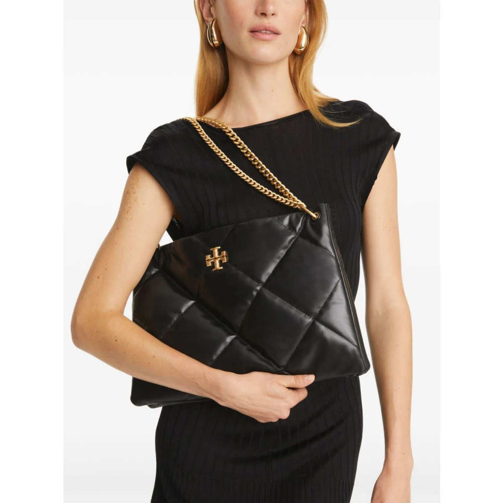 TORY BURCH Diamanten Leren Tote Tas in Zwart Black Dames