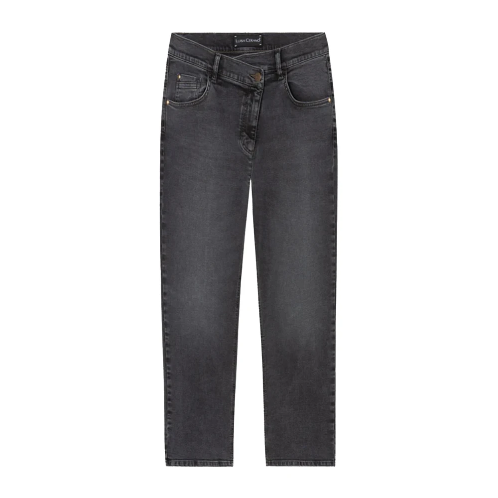 LUISA CERANO Antraciet Loose Denim Jeans Gray Dames