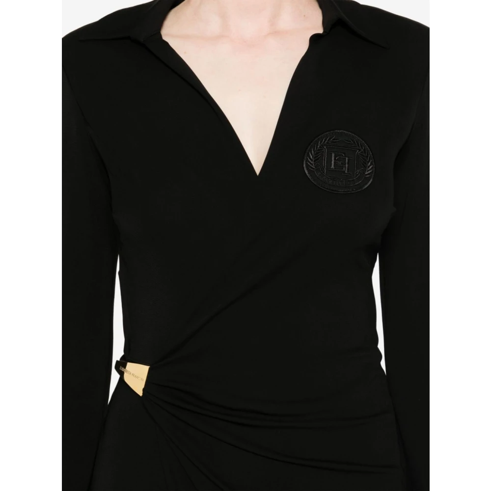 Elisabetta Franchi Elegante Nero Jurk Aw24 Black Dames