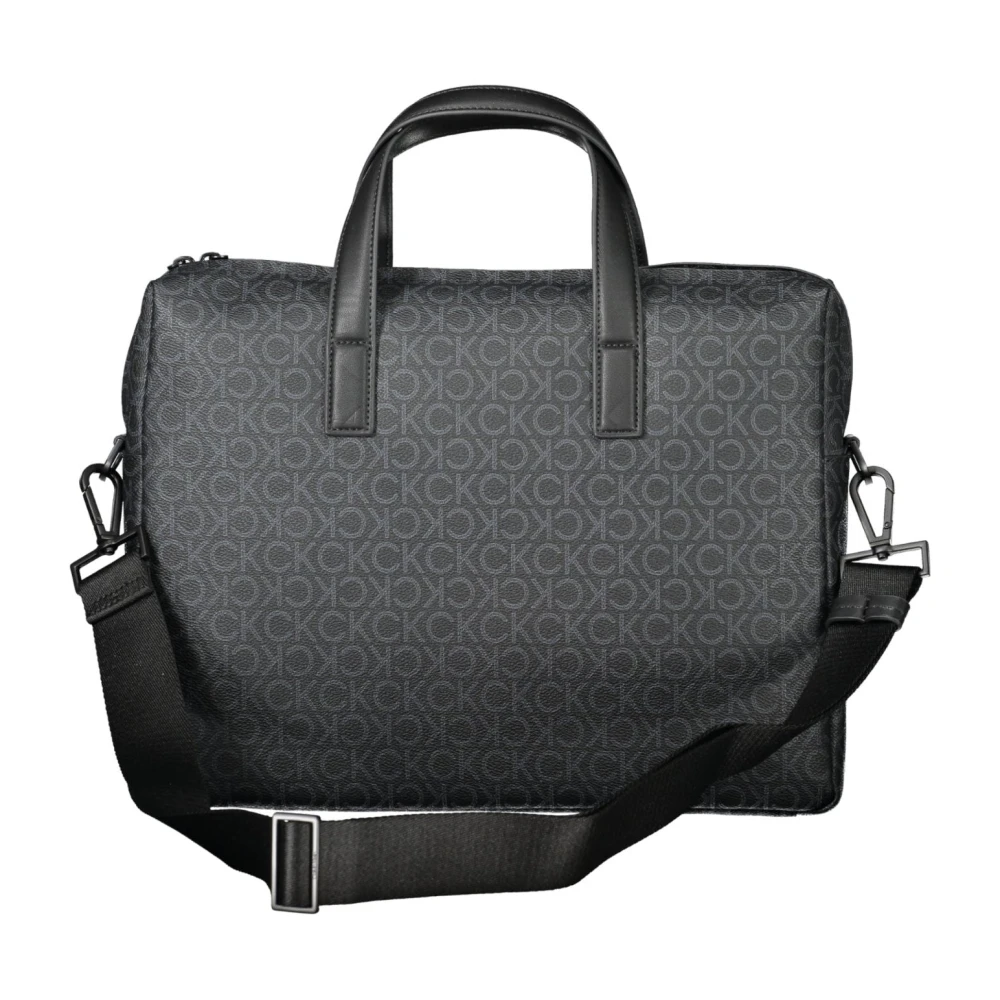 Calvin Klein Zwarte heren aktetas met laptopvak Black Heren
