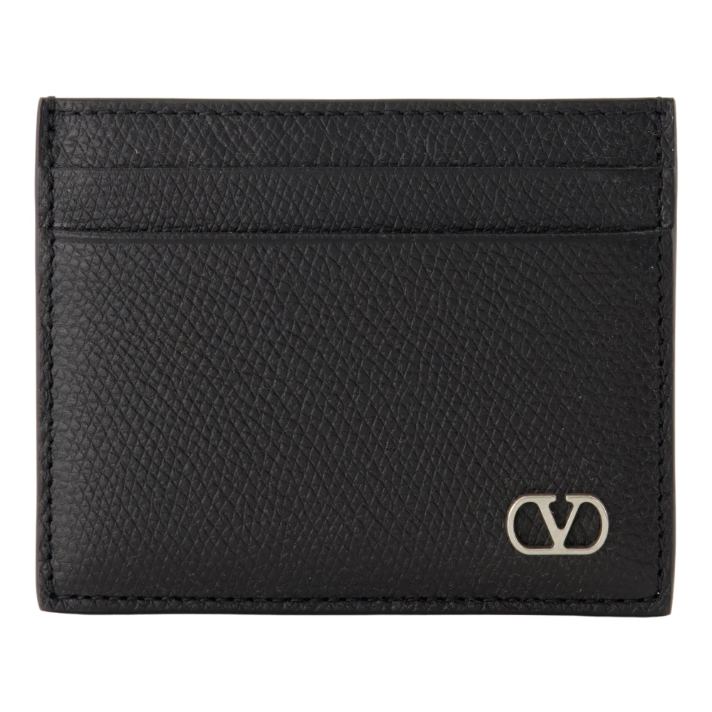 Valentino Garavani Zwarte leren kaarthouder VLogo Signature Black Heren