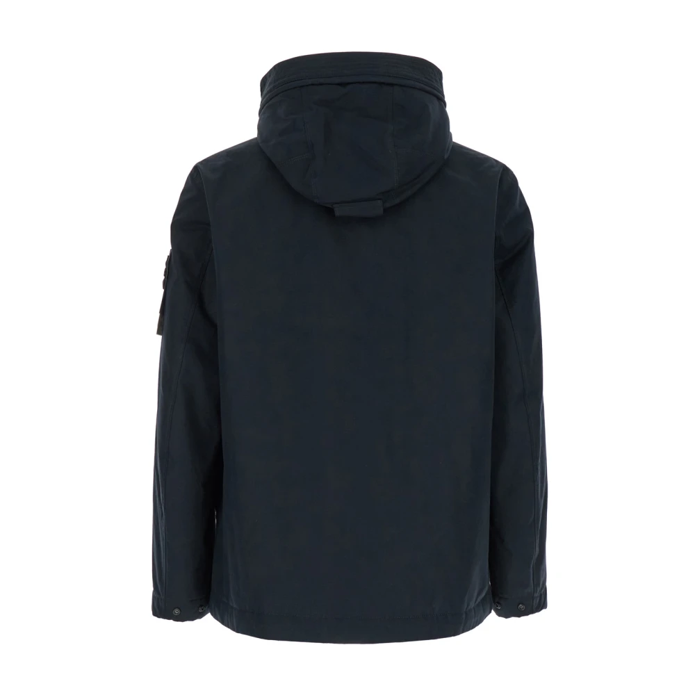 Stone Island Zwarte Katoenen Ventail Jassen Black Heren