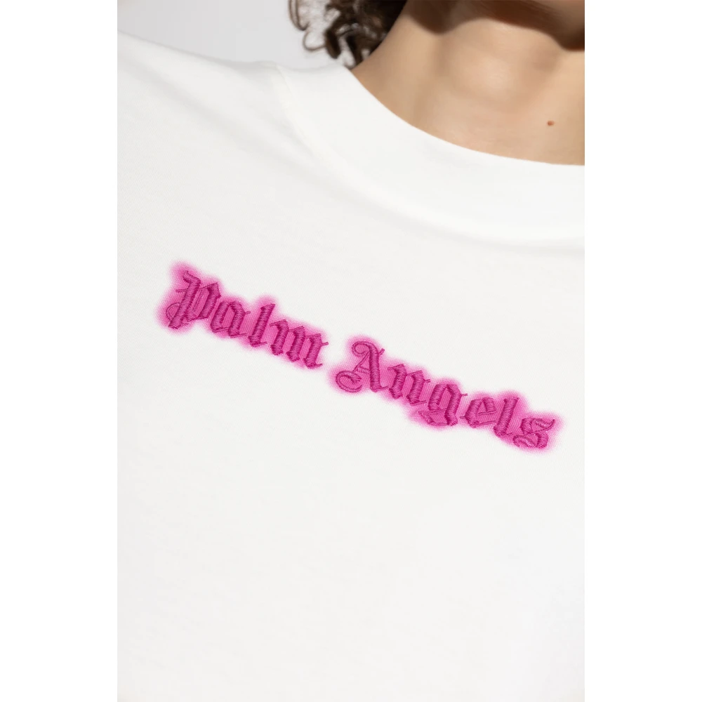 Palm Angels Jurk met Logo White Dames