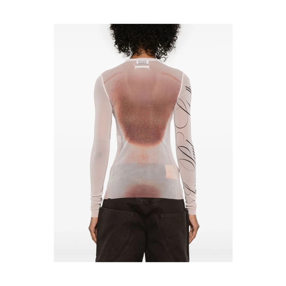 Jean Paul Gaultier Blush Pink Crew Neck Sweater Multicolor Dames