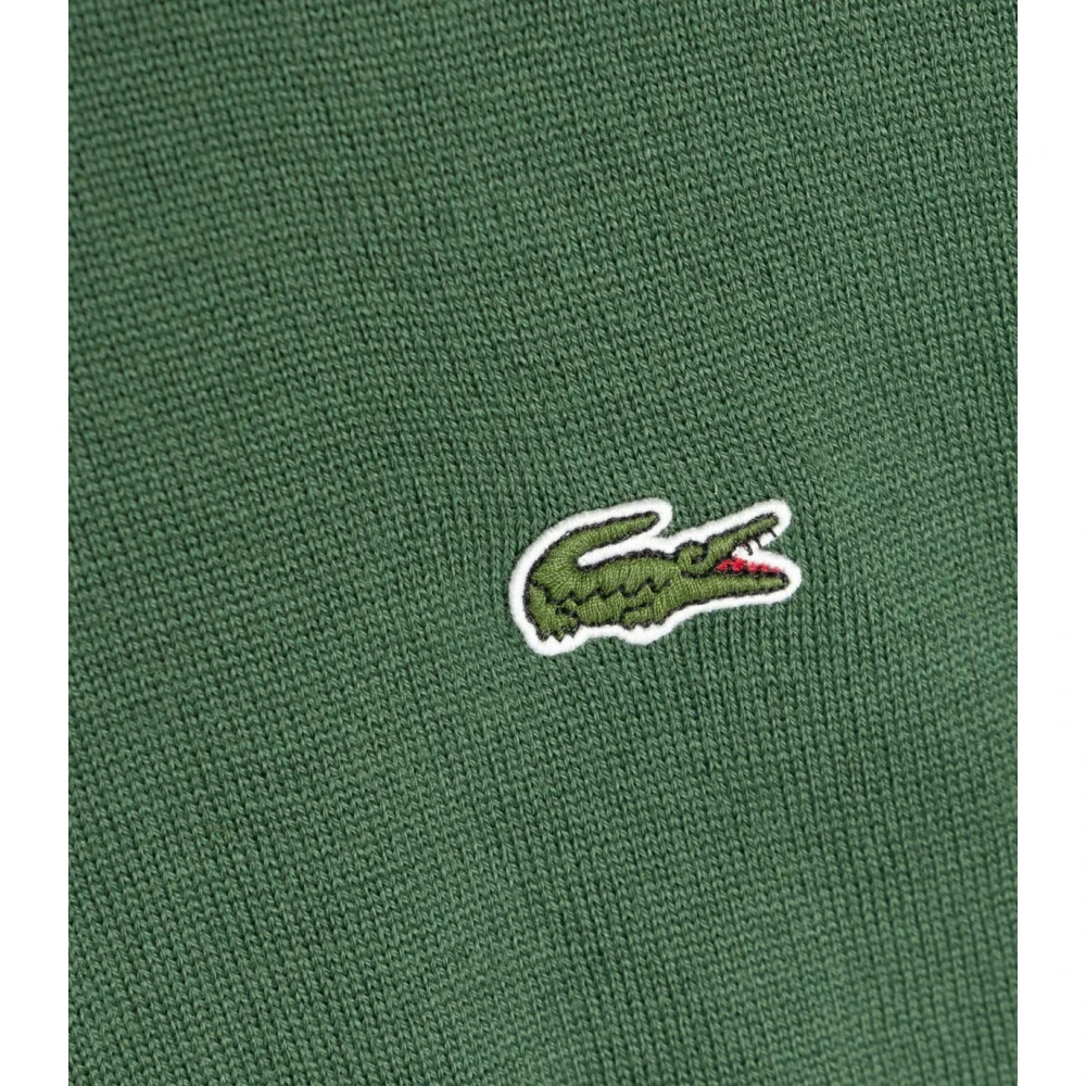 Lacoste Groene V-hals Katoenen Trui Green Heren