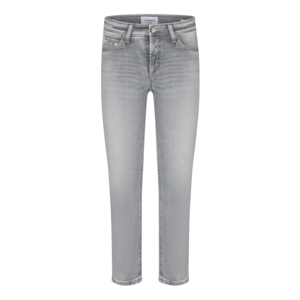 Cambio Women's Gray Piper Short - Cropped Jeans - Xl - Jeans