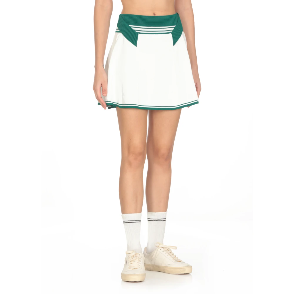 Casablanca Witte Rayon Rok Elastische Taille White Dames