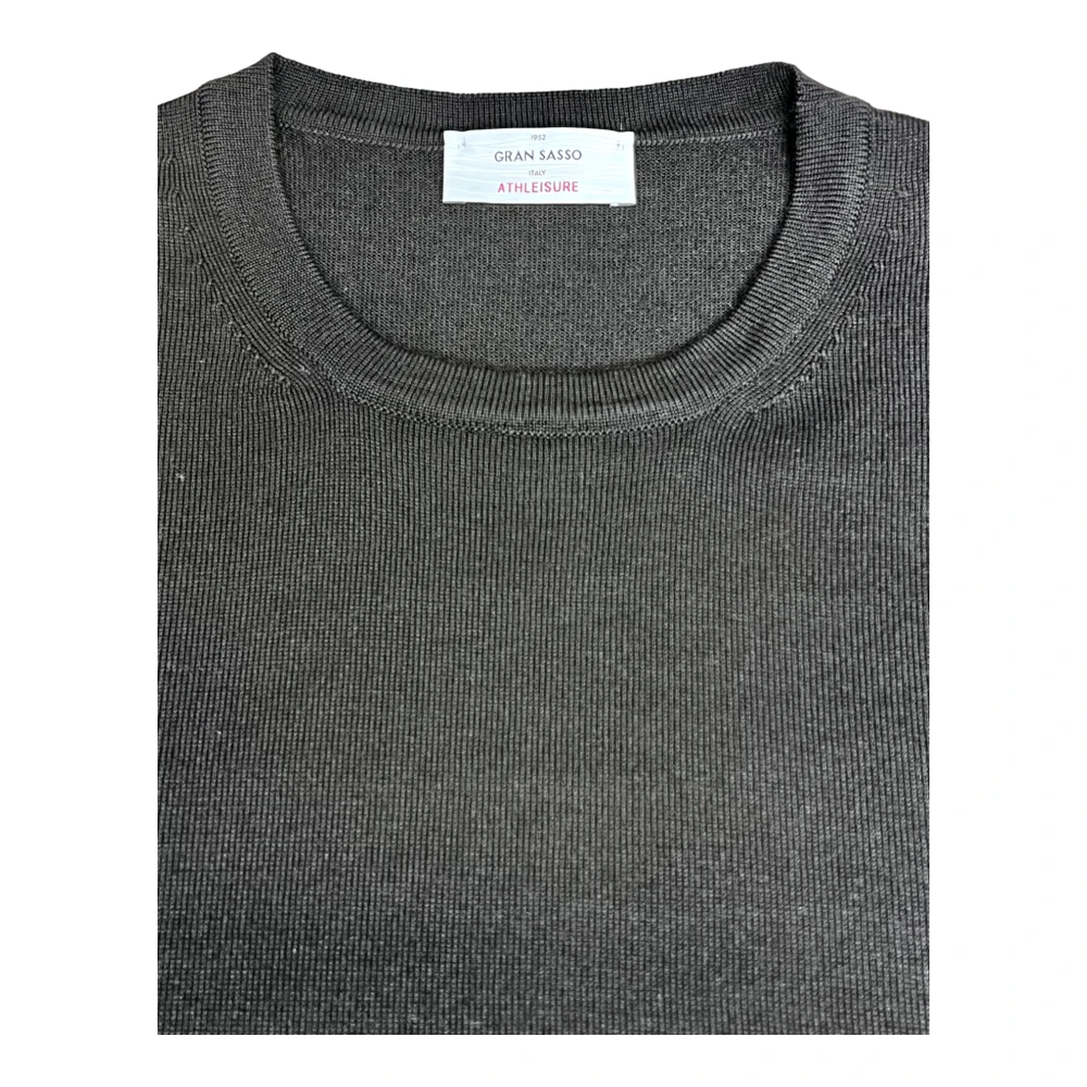 Gran Sasso Zwarte Merino Athleisure Sweater Black Heren