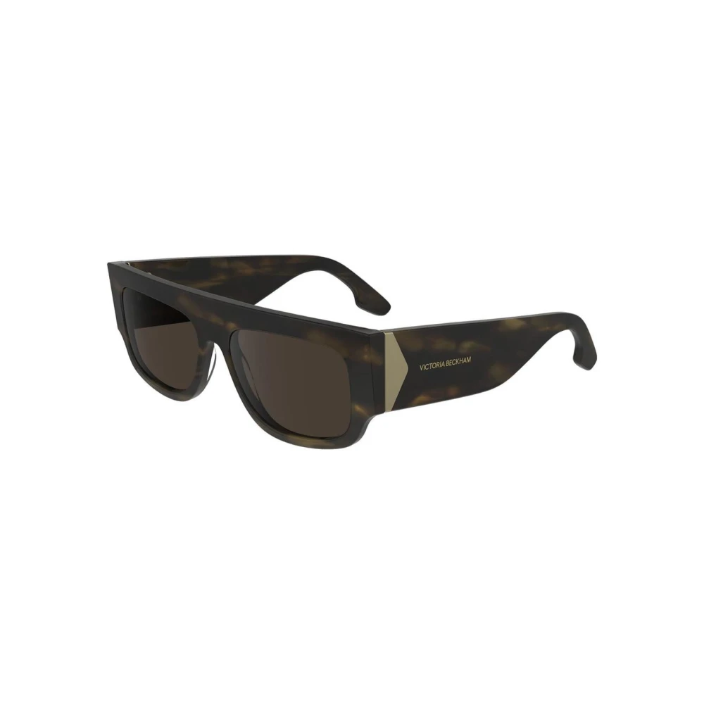 Victoria Beckham Women's Brown Acetate Rectangular Sunglasses