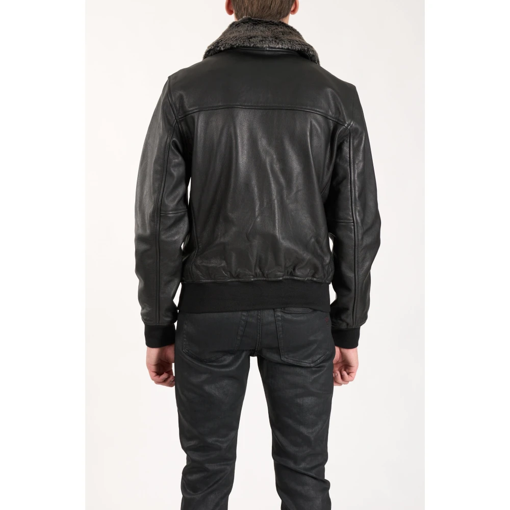 Schott NYC Leren Jack met Rits Black Heren