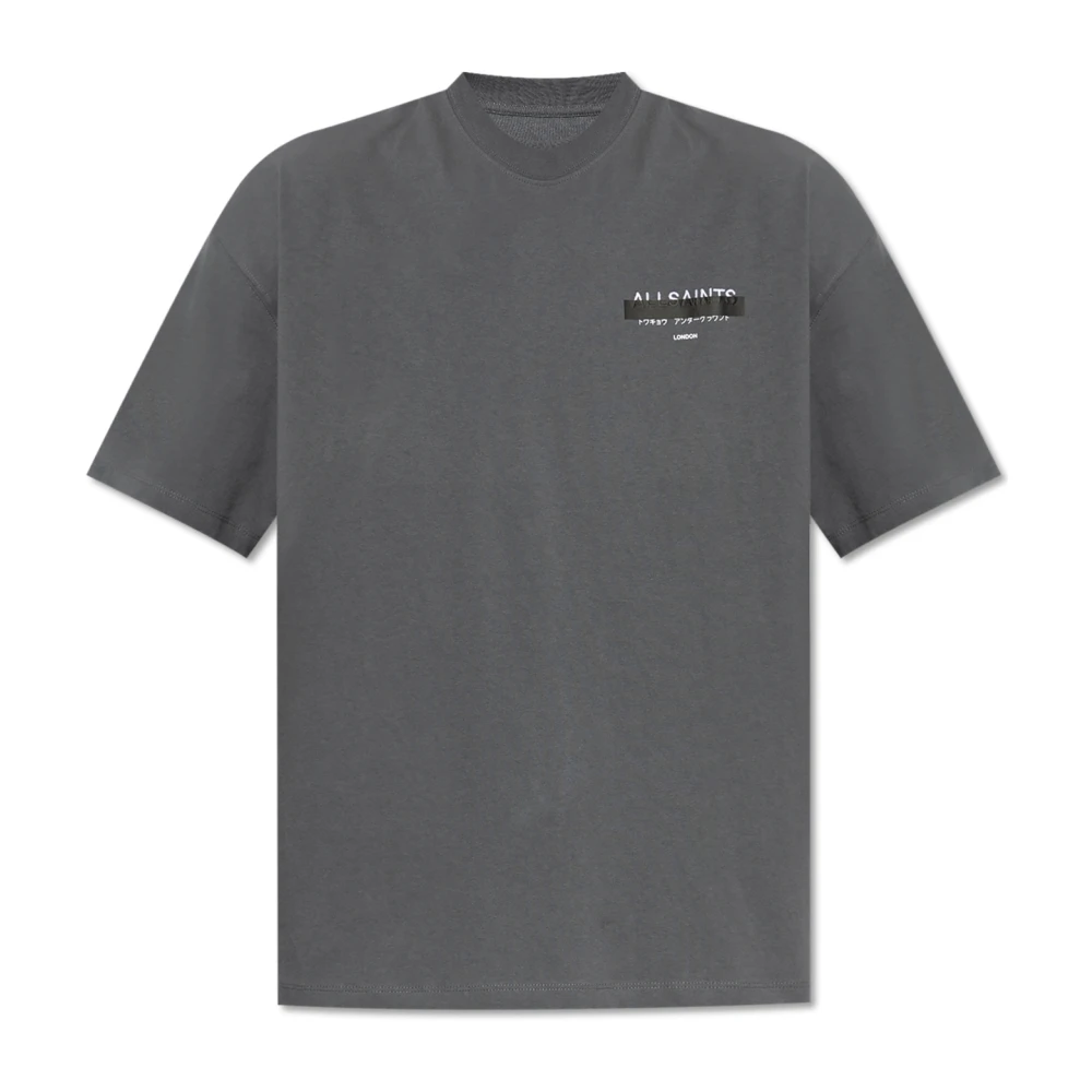 AllSaints ‘Redact’ Oversize T-shirt Gray, Herr