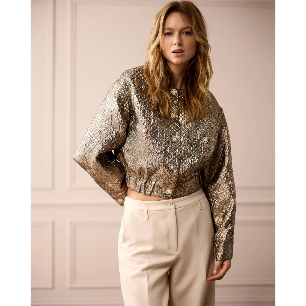 Summum Woman Lurex Jacquard Jas Multicolor Dames