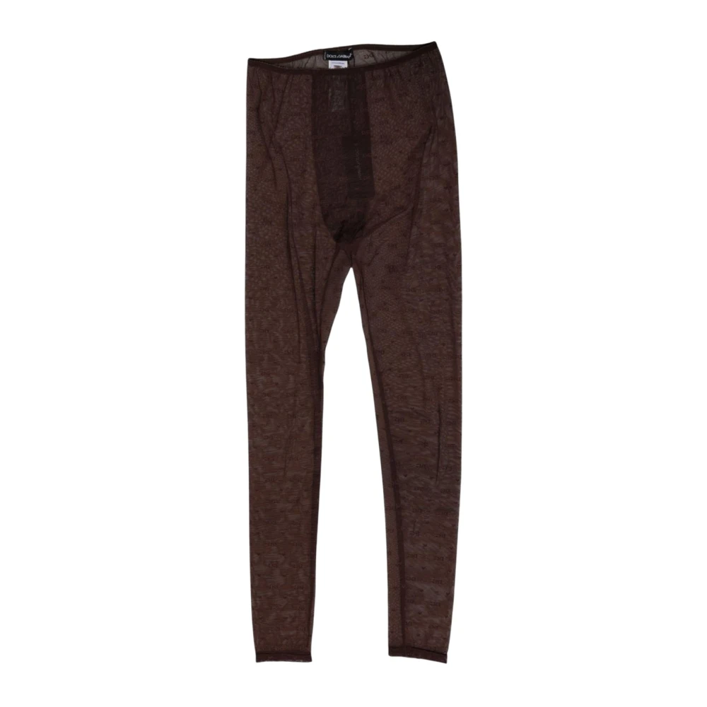 Dolce & Gabbana Brun Spets Leggings Underkläder