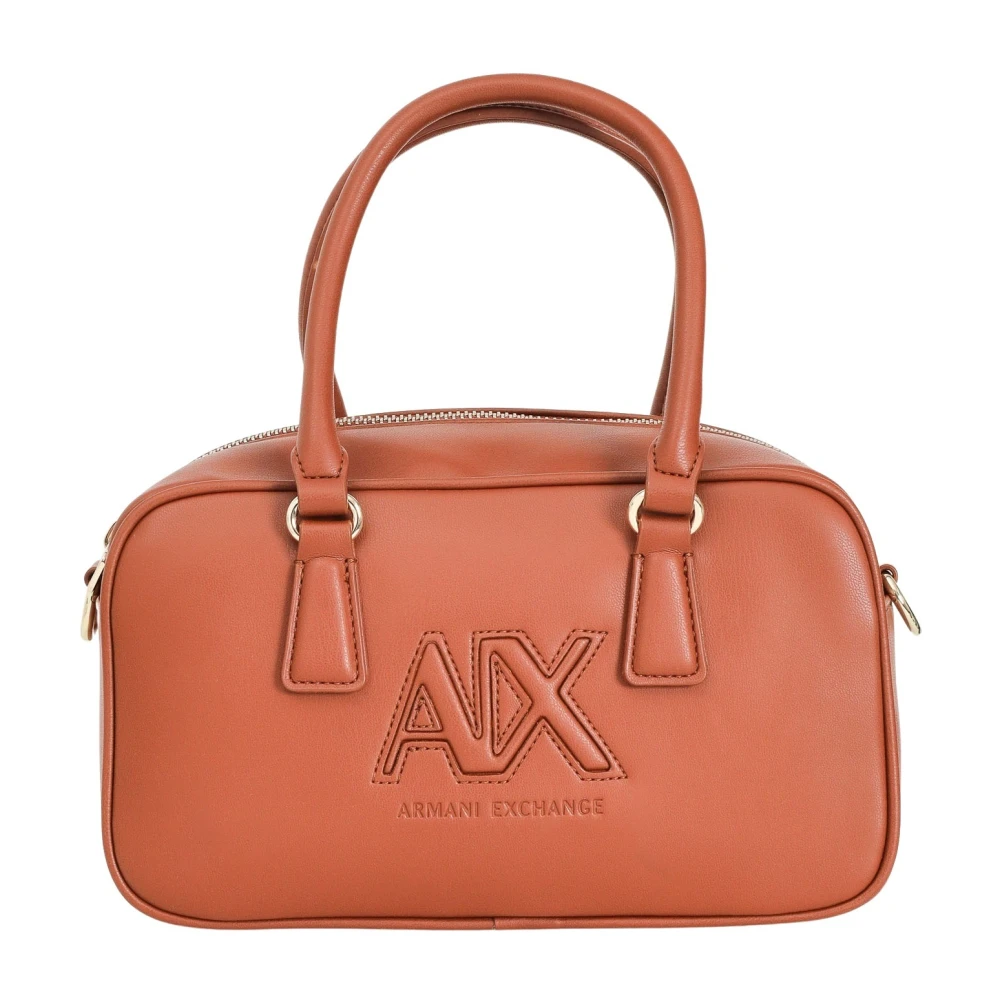 Armani Exchange Women's Brown Essential Leather Shoulder Bag