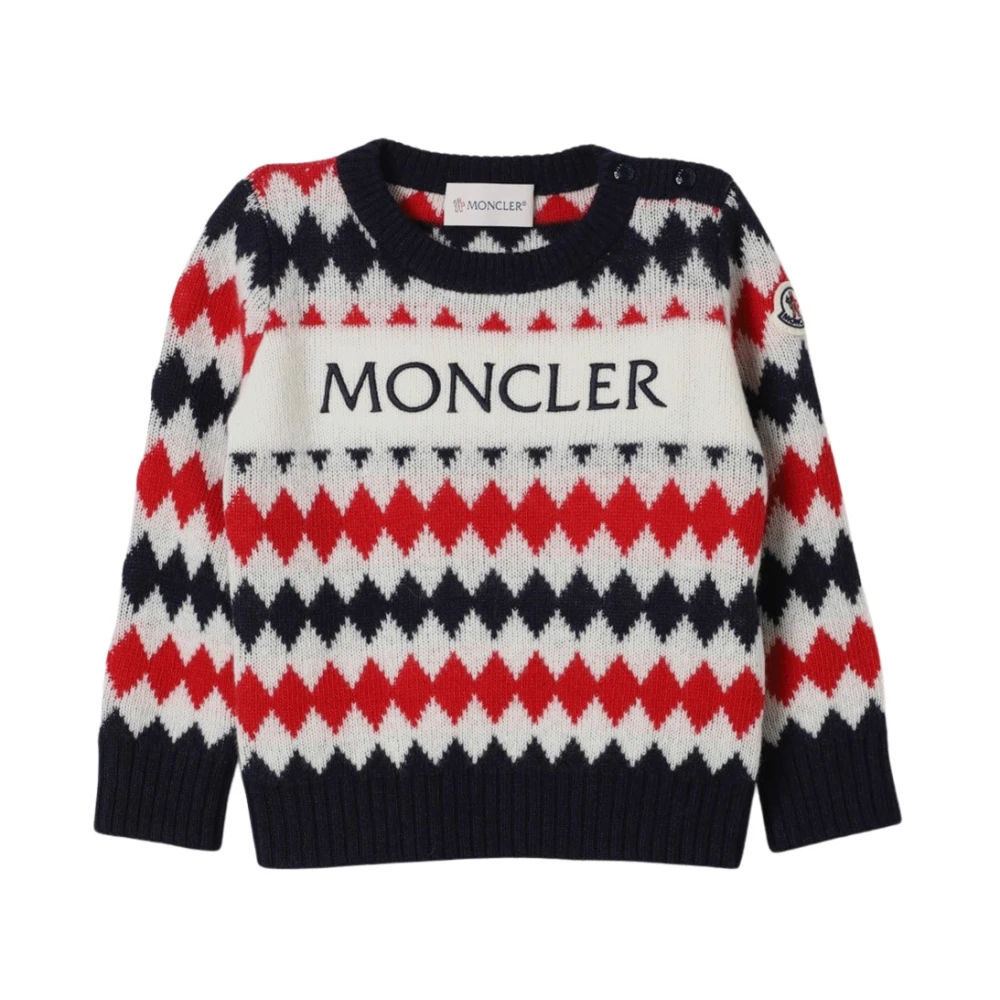 Moncler Unisex Kids Multicolor Knitwear,, Wool Knit Logo Jumper Size 2 Y