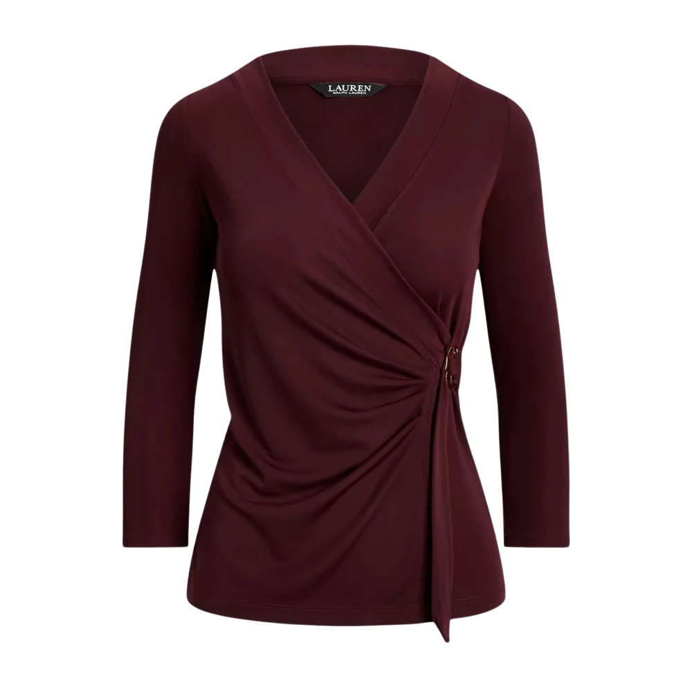 Ralph Lauren Bordeaux Blouse met Plooitjes Brown Dames