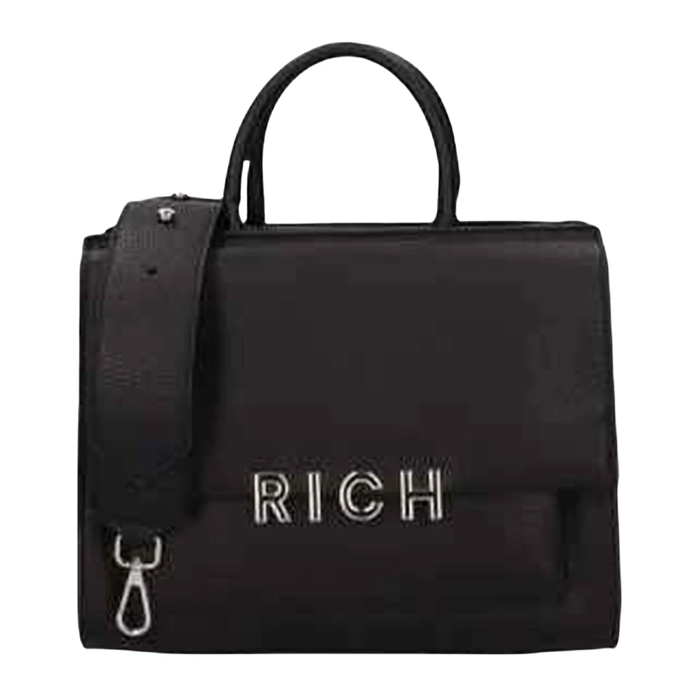 John Richmond Zwarte handtas met gouden accenten Black Dames
