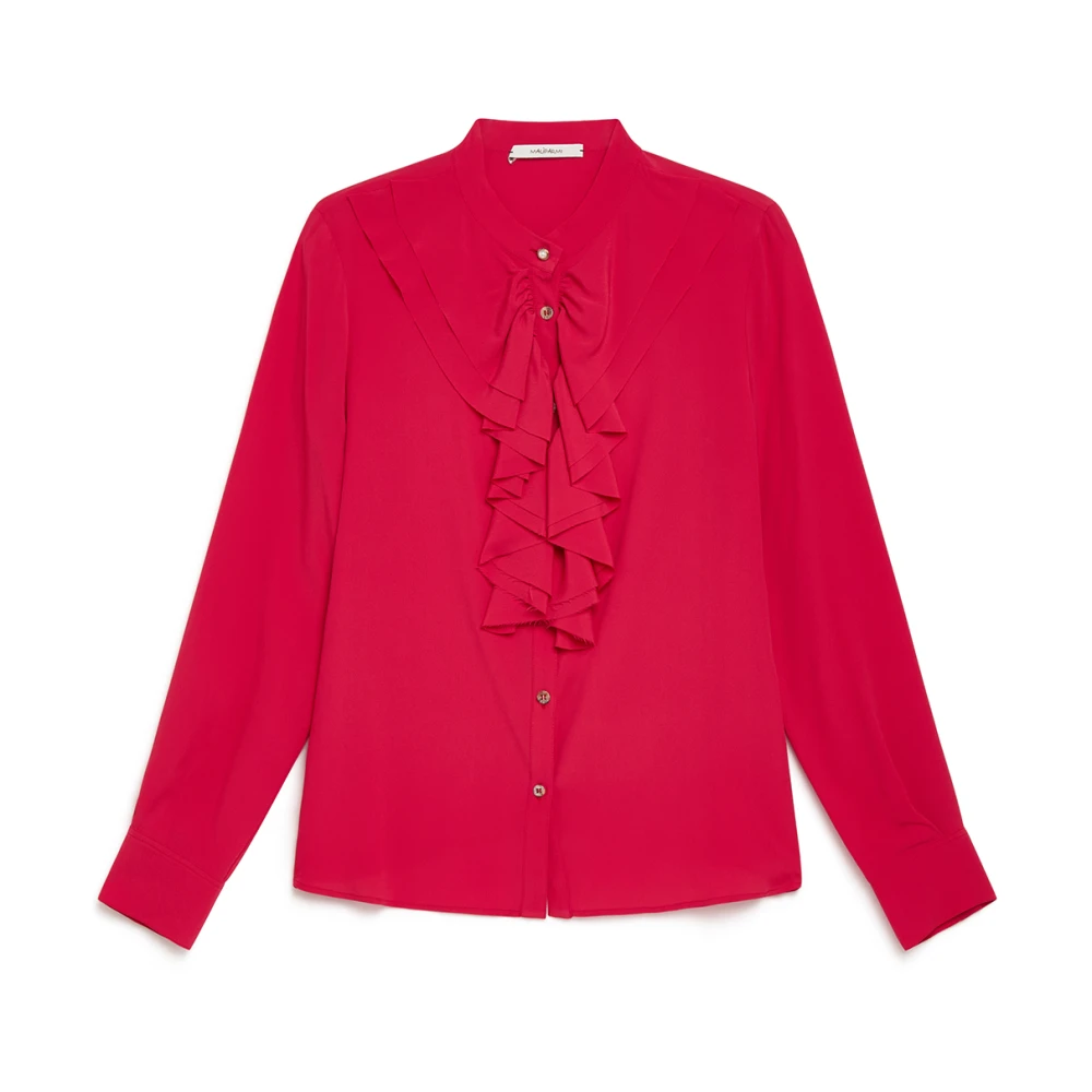 Maliparmi Fluid Crepe Blouse Red Dames
