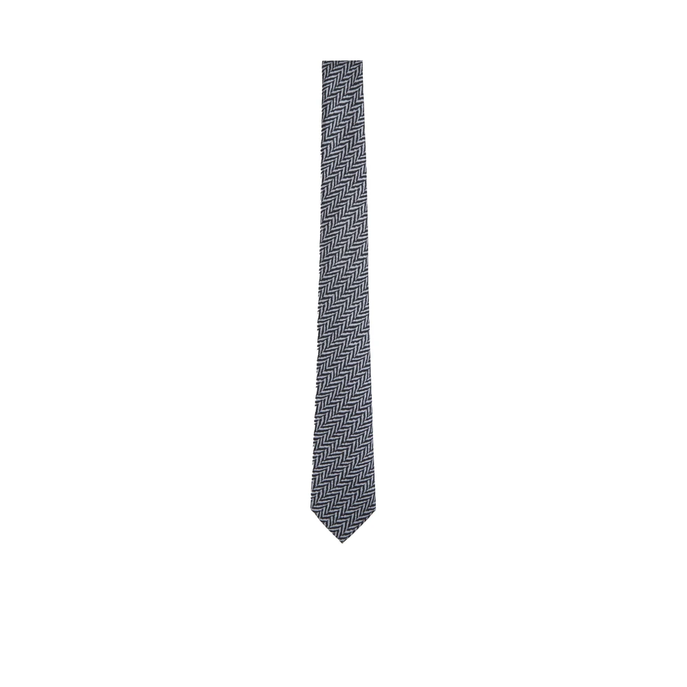 Giorgio Armani Zwarte Zijden Stropdassen Black Heren