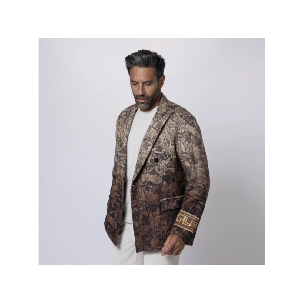 Pierre-Louis Mascia Bloemen Bruine Blazer Jas Multicolor Heren