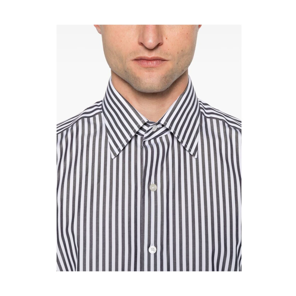 Tom Ford Zwarte Klassieke Geknoopte Overhemd Lange Mouwen Black Heren