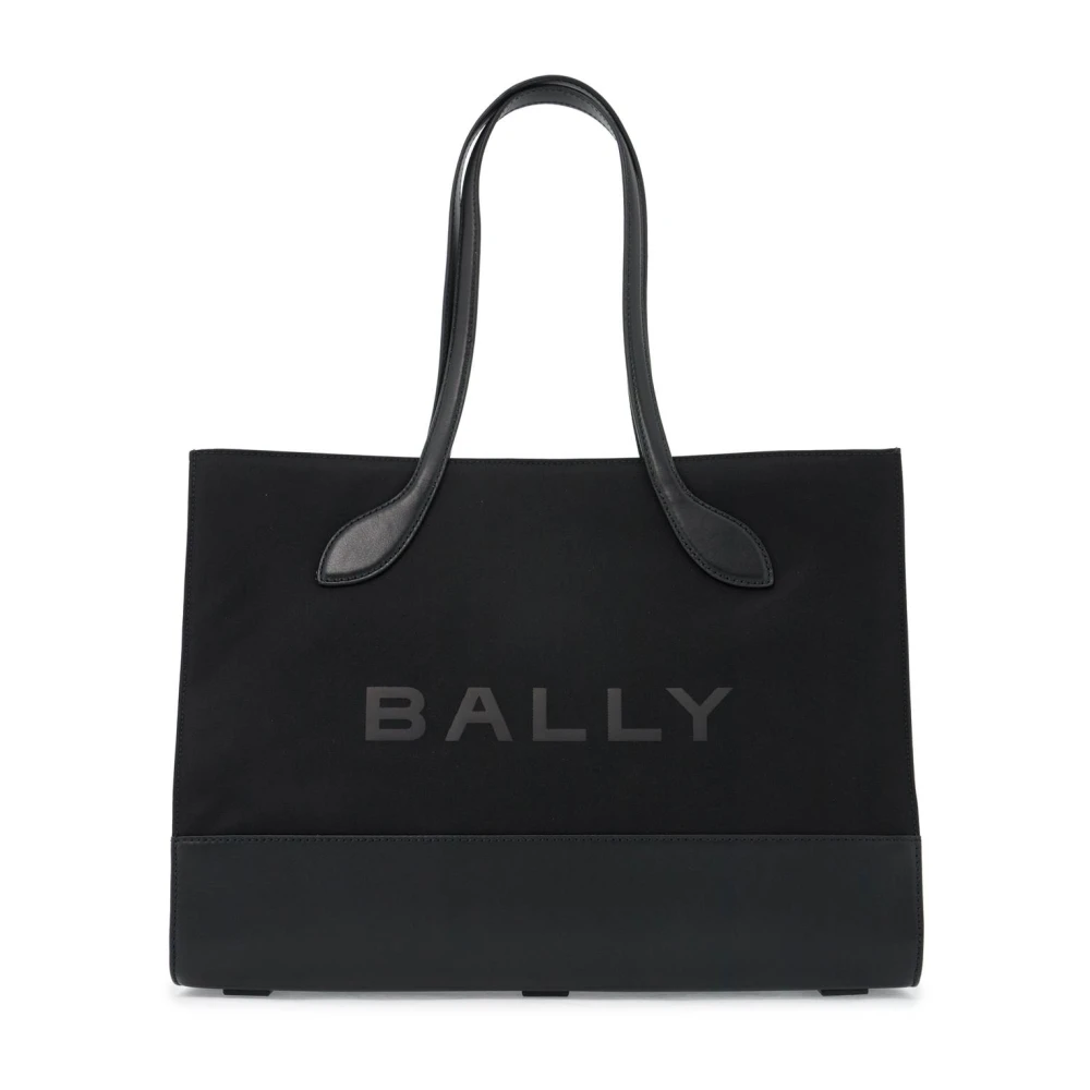 Bally Nylon en Leren Schoudertas Black Dames