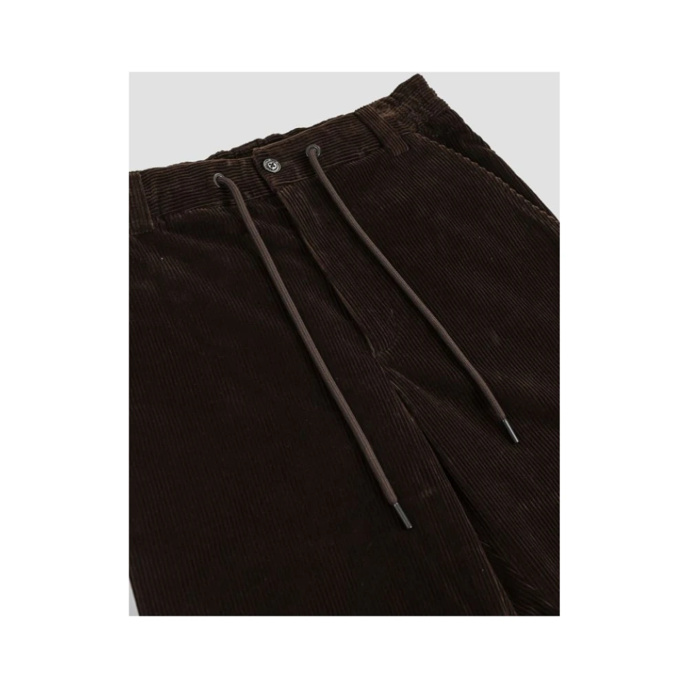 Moncler Bruine Corduroy Straight Fit Broek Brown Heren
