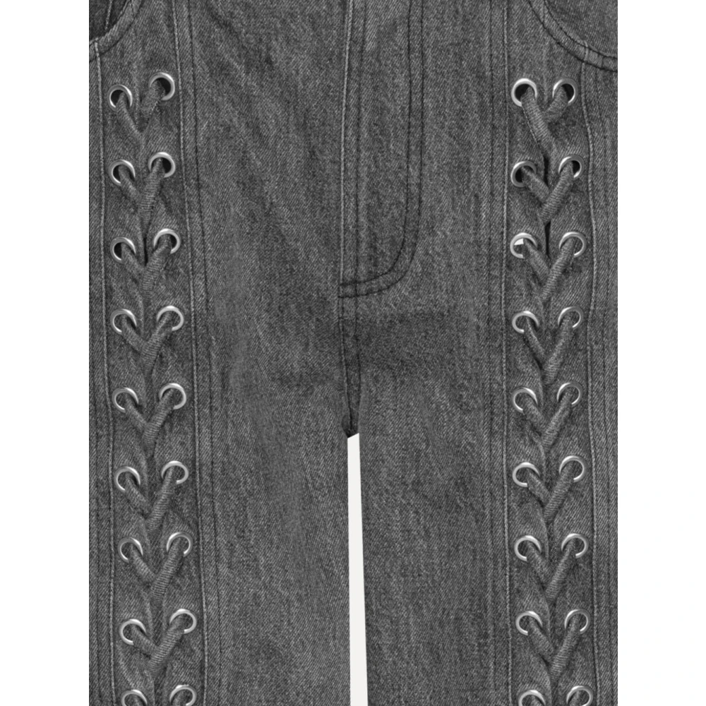 Rotate Birger Christensen Denim Broek met Kant Gray Dames