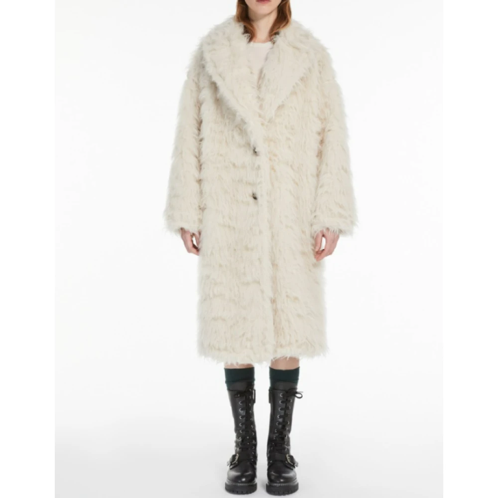 Weekend Alpaca Wol Midi Wrap Jas Beige Dames