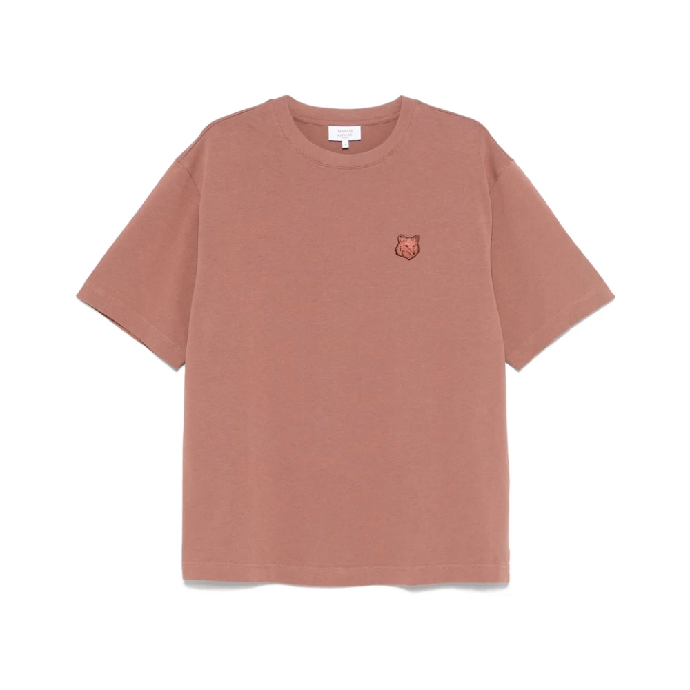 Maison Kitsuné Olijfbruine Crew Neck T-shirt Brown Heren