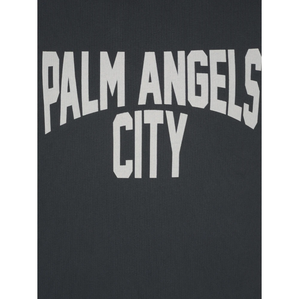 Palm Angels City Washed Crew Sweaters Gray Heren